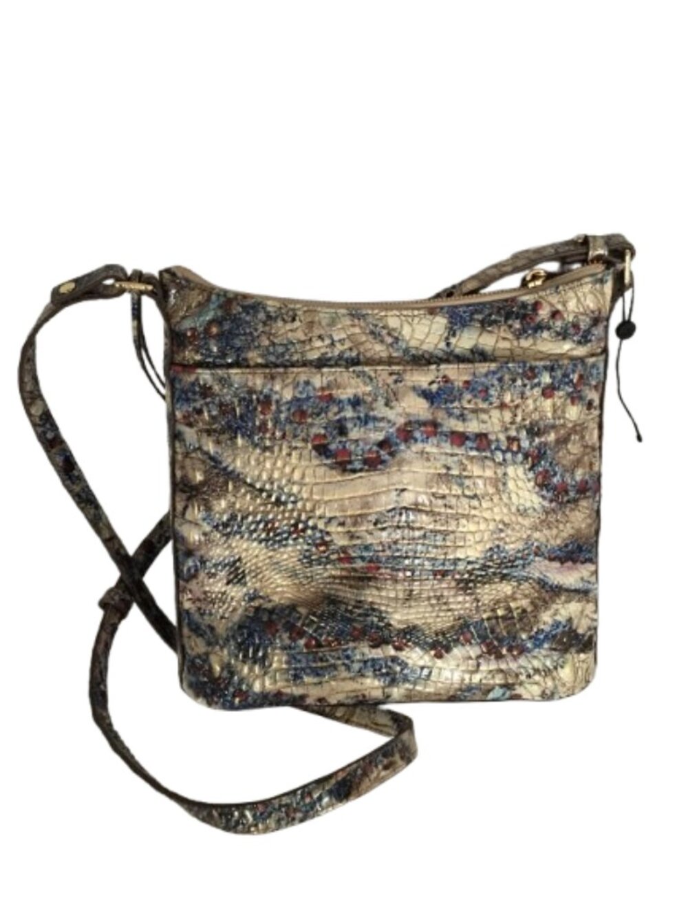 Brahmin Katie Melbourne Embossed Leather Crossbody-Stratus/Gold